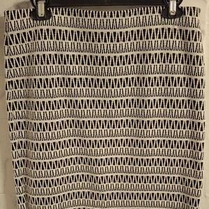 NYC Black and White Geometric Pencil Skirt